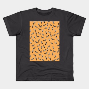 Pigeon Pattern On Yellow Kids T-Shirt